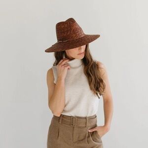 Gigi pip isla brown straw fedora